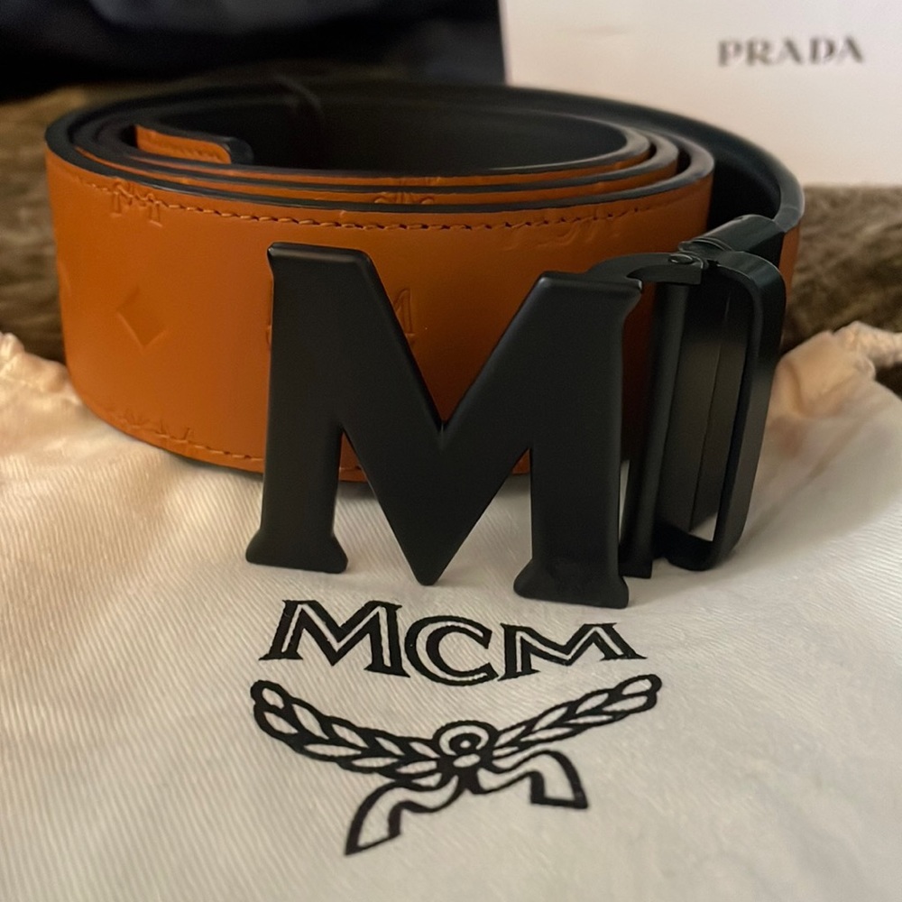 Brand new MCM belt! Brown with engraved MCM all over the belt.. reversible